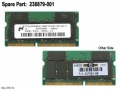 Hewlett Packard Notebook Memory - 238879-001 Compaq Memory 512mb Sdram 133mhz2